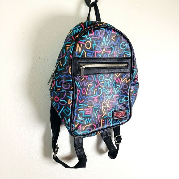 Stranger Things Loungefly Vintage 90's Neon Light Mini Zip Up Back Pack - Picture 6 of 9